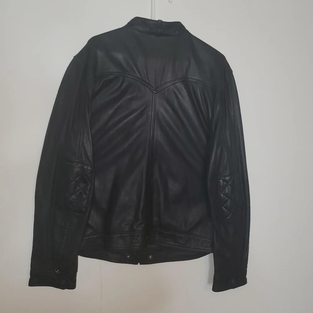 Mens Premium Black Cafe Racer Lambskin Leather Jacket - Picture 11 of 16